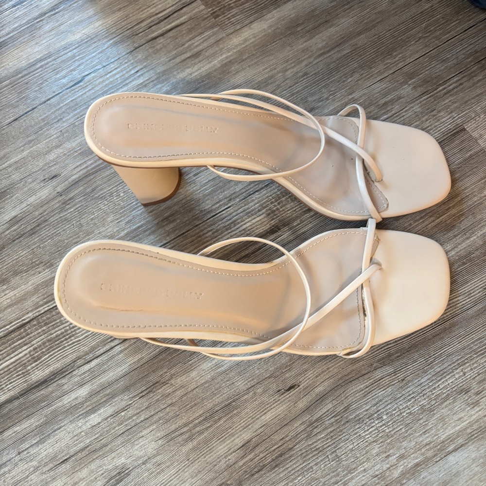 Princess Polly Minimalist Nude Strappy Block Heel Sandals